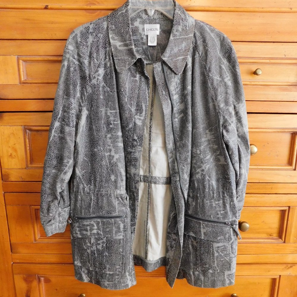 Chico's Size 2 Snakeskin Jacket